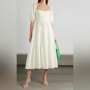 NWT Reformation Rutherford smocked organic cotton-blend midi dress.